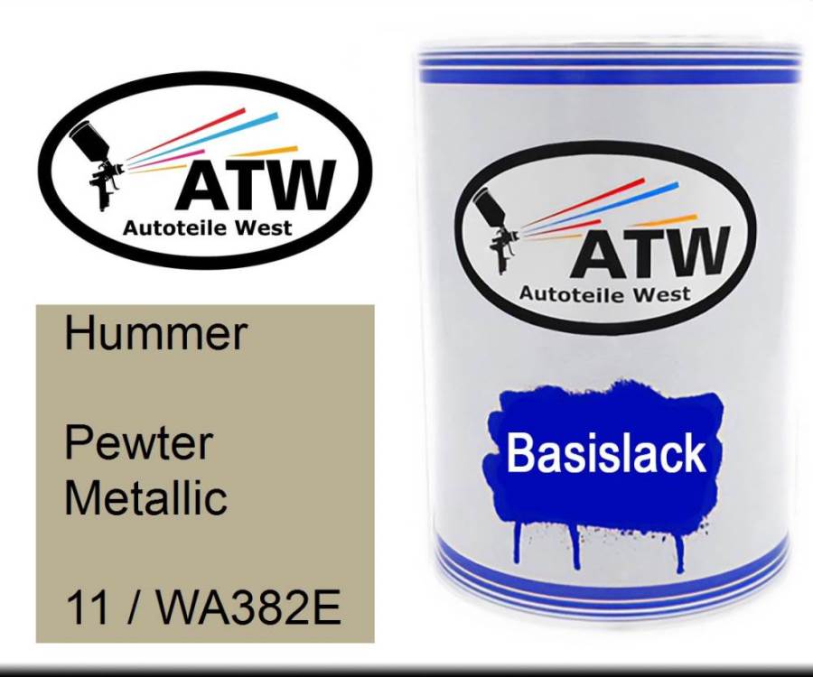 Hummer, Pewter Metallic, 11 / WA382E: 500ml Lackdose, von ATW Autoteile West.